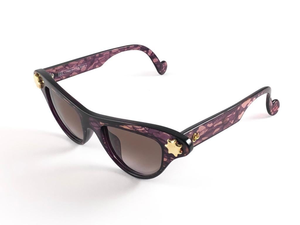 New Vintage Christian Lacroix Cat Eye 7353 Purple 1980's France Sunglasses 6