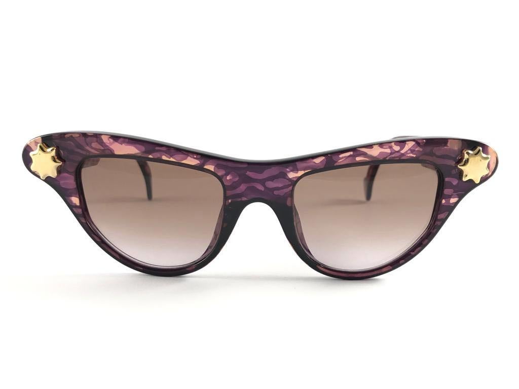 Women's New Vintage Christian Lacroix Cat Eye 7353 Purple 1980's France Sunglasses