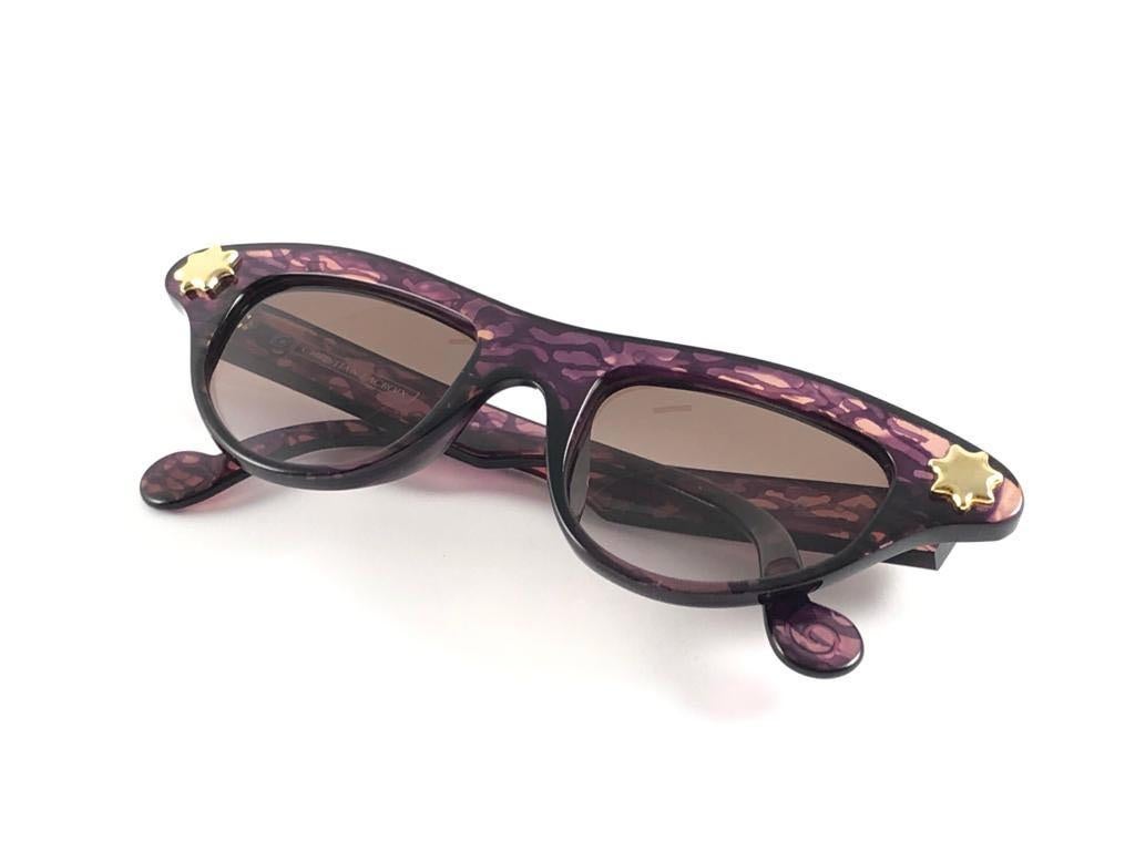 New Vintage Christian Lacroix Cat Eye 7353 Purple 1980's France Sunglasses 1
