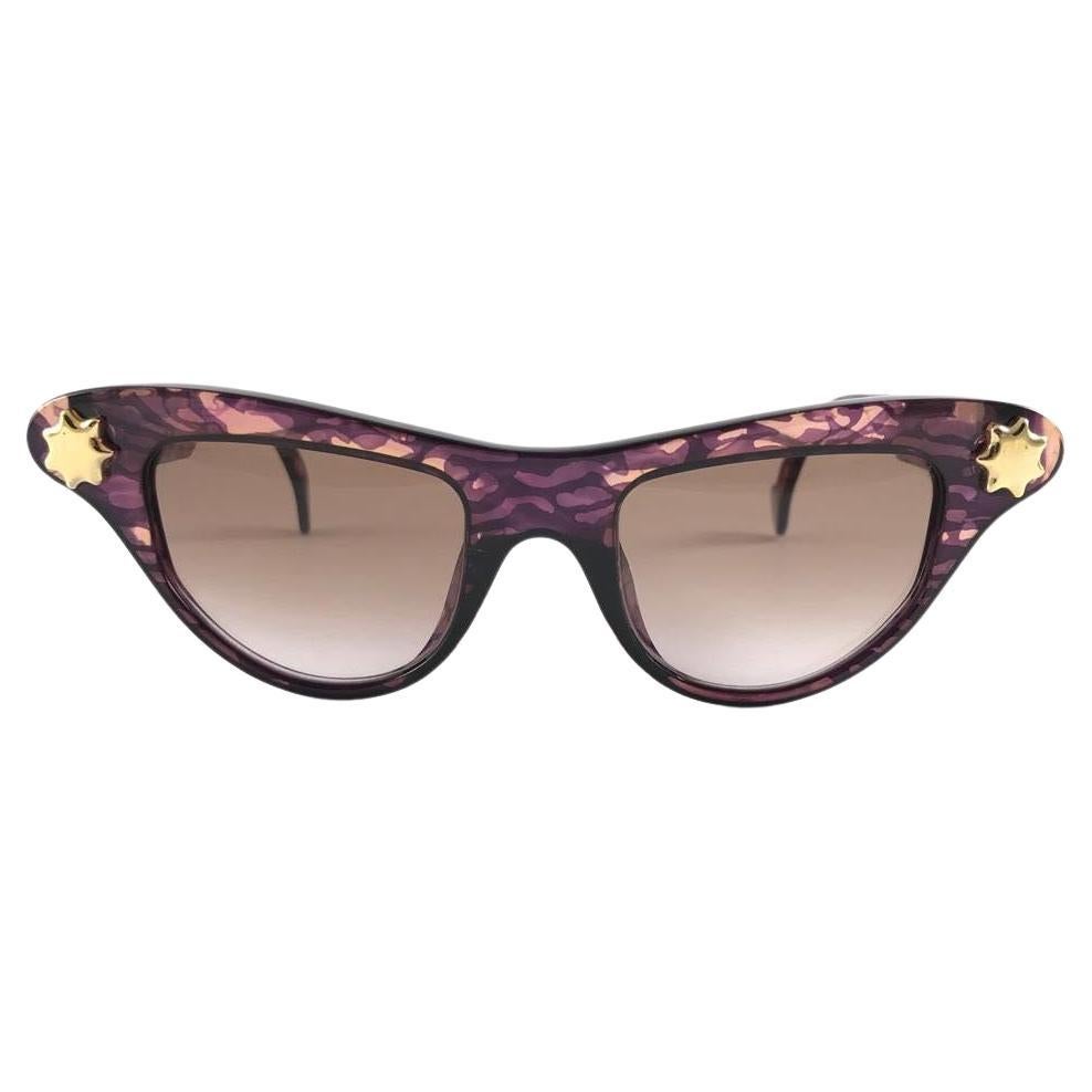 New Vintage Christian Lacroix Cat Eye 7353 Purple 1980's France Sunglasses