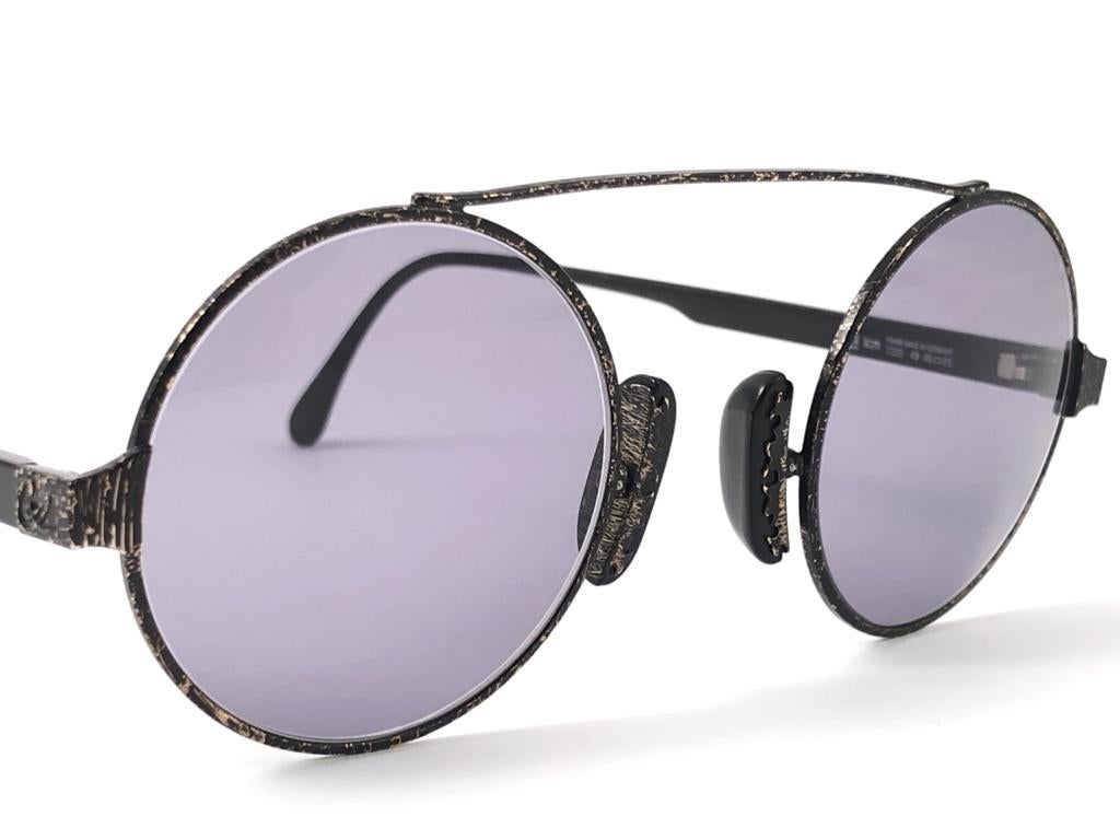 New Vintage Christian Lacroix Round Black Accents 1980 France Sunglasses For Sale 2