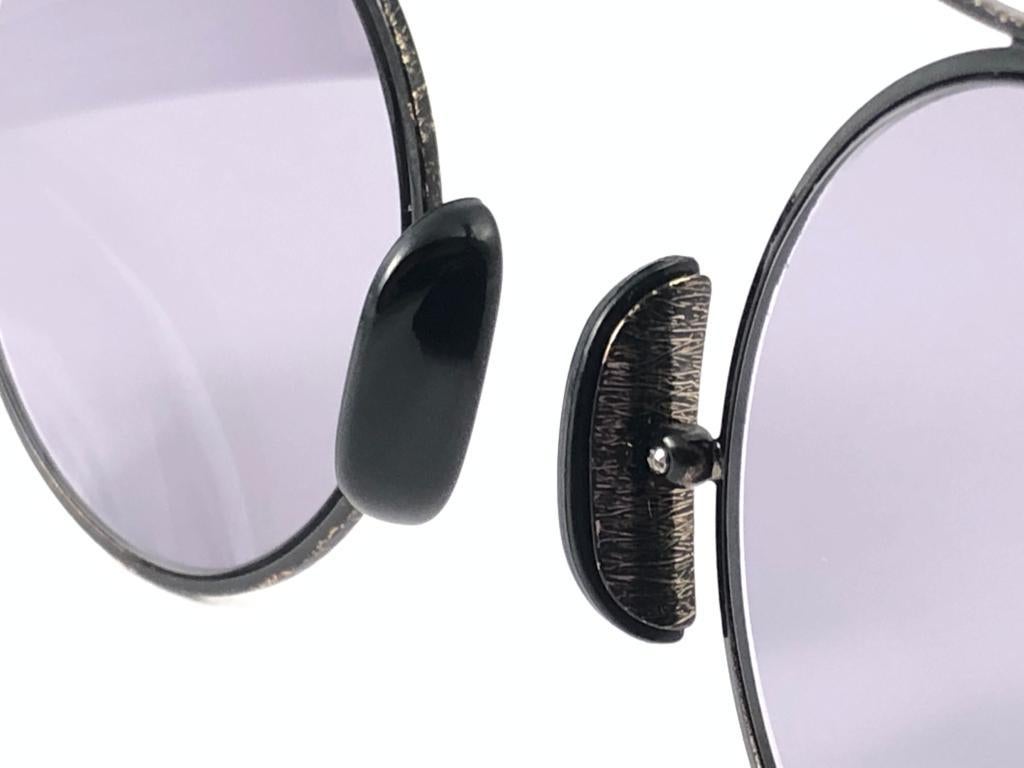 New Vintage Christian Lacroix Round Black Accents 1980 France Sunglasses For Sale 3