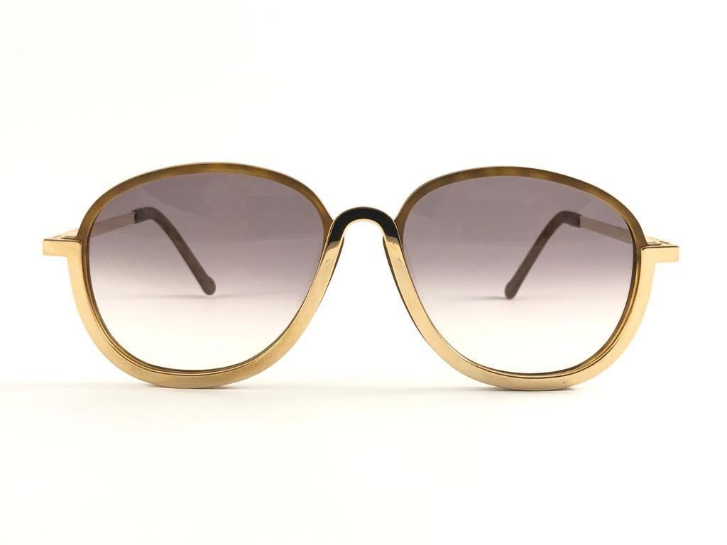 Women's New Vintage Christian Lacroix Tortoise Gold Accents 1980 France Sunglasses For Sale