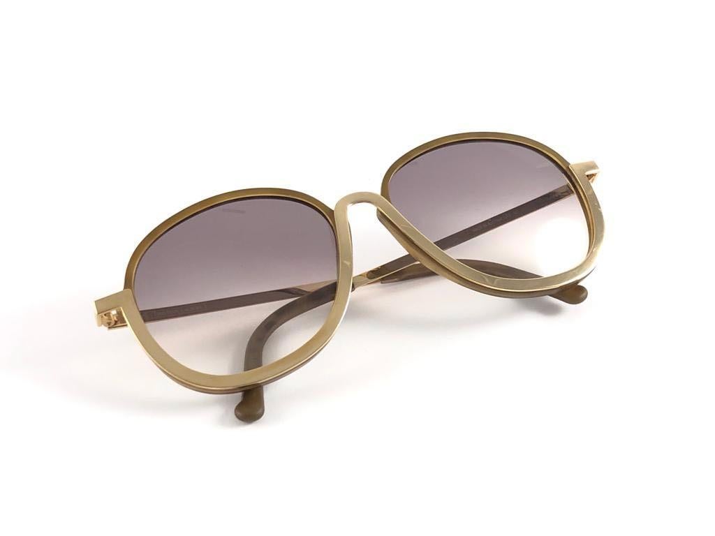 New Vintage Christian Lacroix Tortoise Gold Accents 1980 France Sunglasses For Sale 1