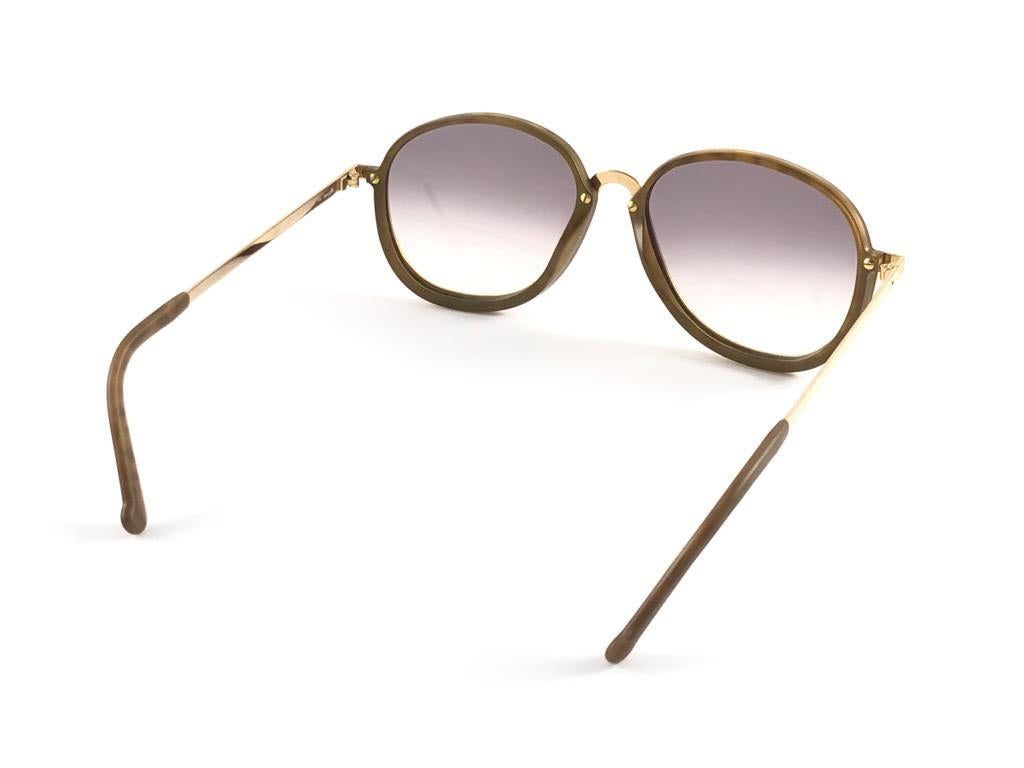 New Vintage Christian Lacroix Tortoise Gold Accents 1980 France Sunglasses For Sale 2