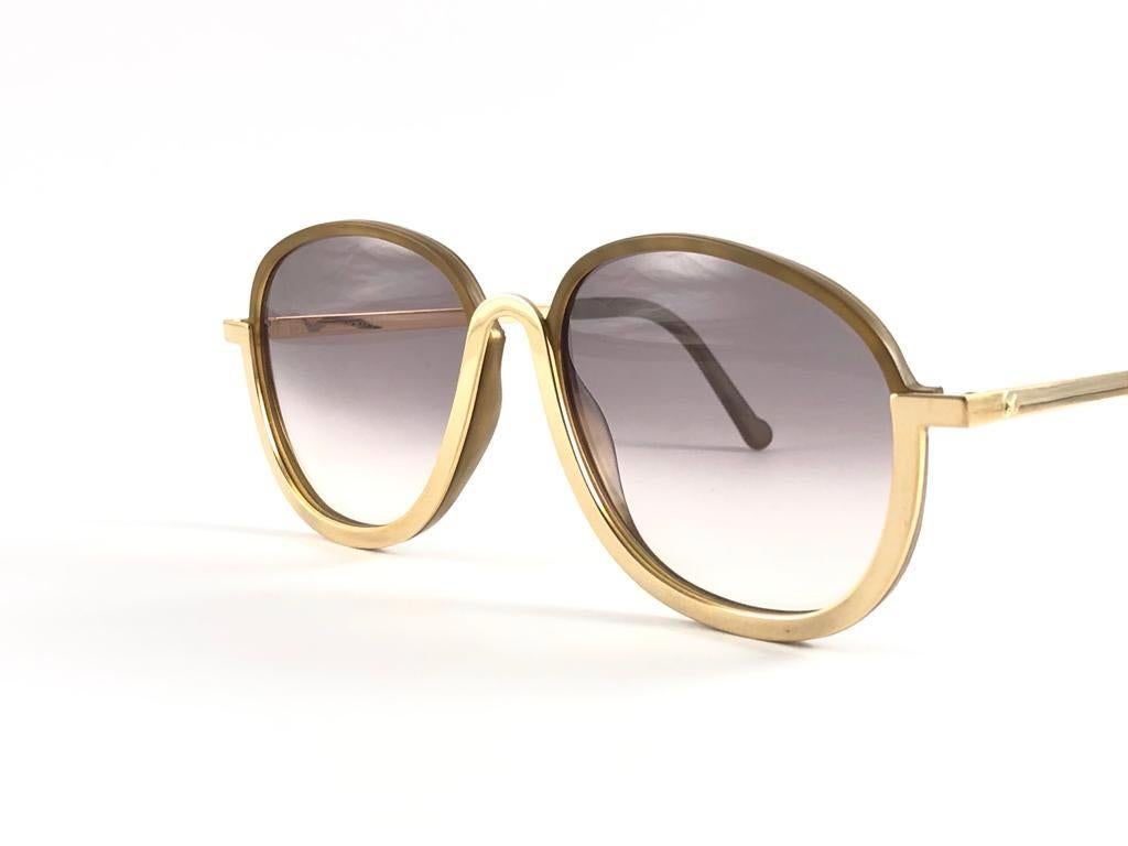 New Vintage Christian Lacroix Tortoise Gold Accents 1980 France Sunglasses For Sale 3