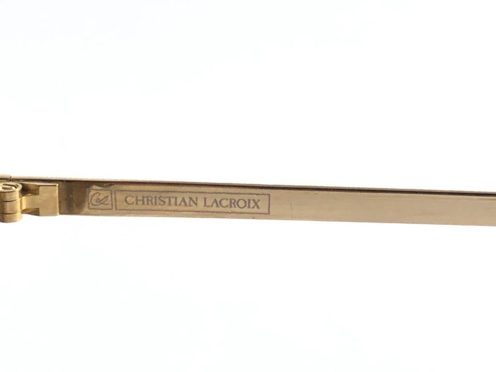 New Vintage Christian Lacroix Tortoise Gold Accents 1980 France Sunglasses For Sale 4
