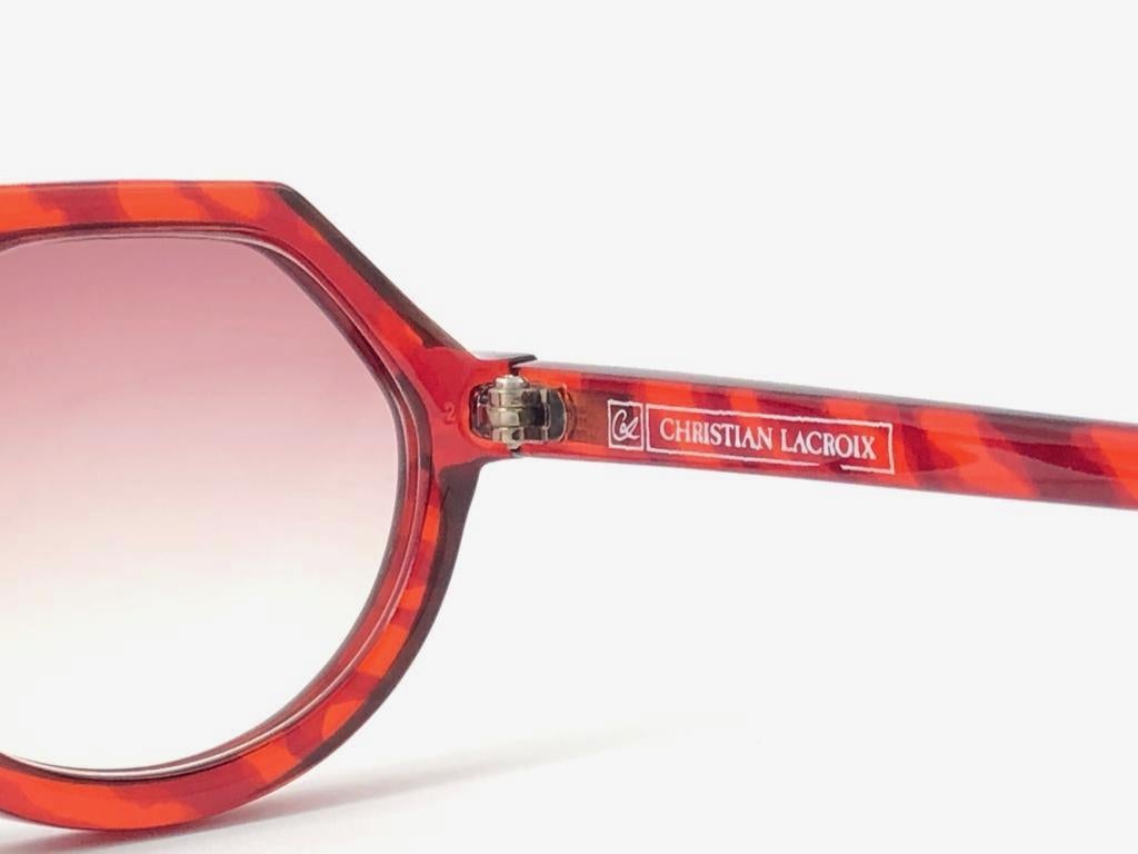 New Vintage Christian Lacroix Translucent Red Sunglasses, 1980  1