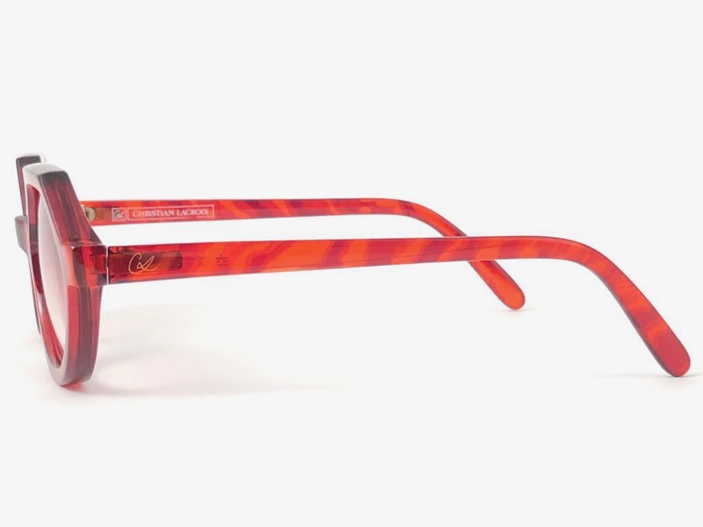 New Vintage Christian Lacroix Translucent Red Sunglasses, 1980  4