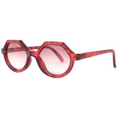 New Vintage Christian Lacroix Translucent Red Sunglasses, 1980 