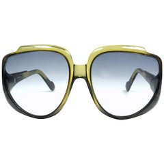 Nouveau Vintage Cobra Optyl 3001 - Lunettes de soleil surdimensionnées en optyl vert dégradé