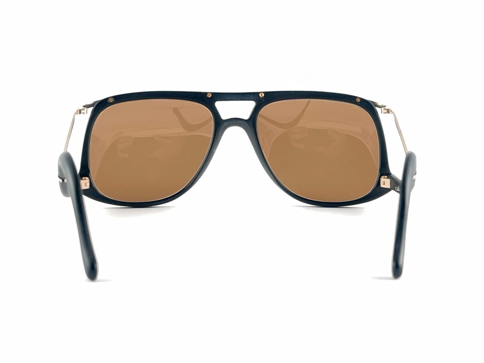 New Vintage Colani Design Black Gold Mirror Lenses Italy 1980's Sunglasses   For Sale 6