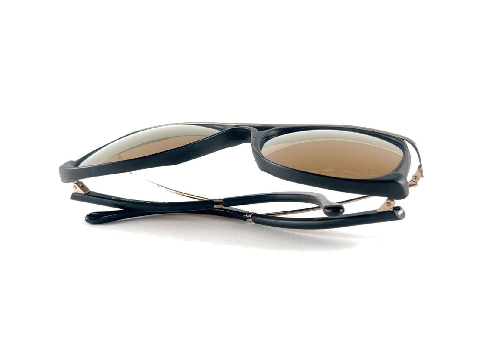 New Vintage Colani Design Black Gold Mirror Lenses Italy 1980's Sunglasses   For Sale 7