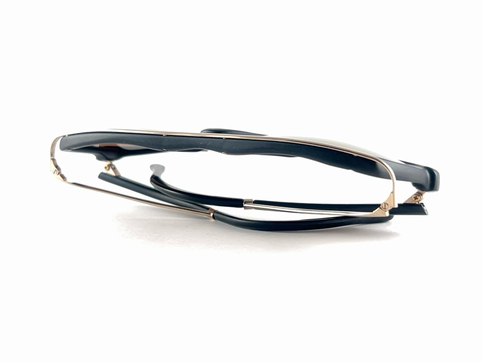 Neue Vintage Colani Design Schwarz Gold Spiegel Linsen Italien 1980's Sonnenbrille   im Angebot 8