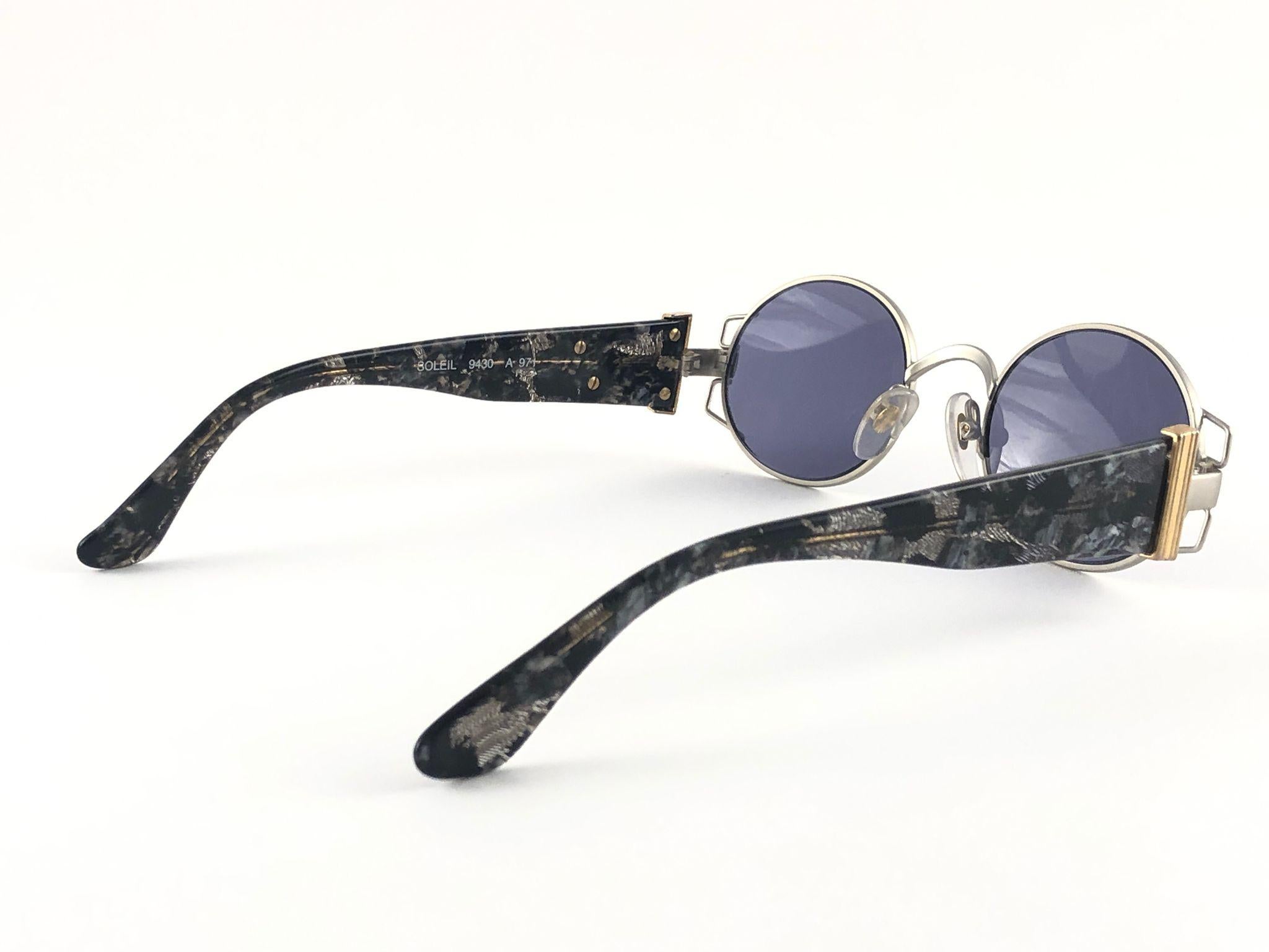 New Vintage Courreges 9430 Oval Metallic Frame 1980's Sunglasses Handmade France 1