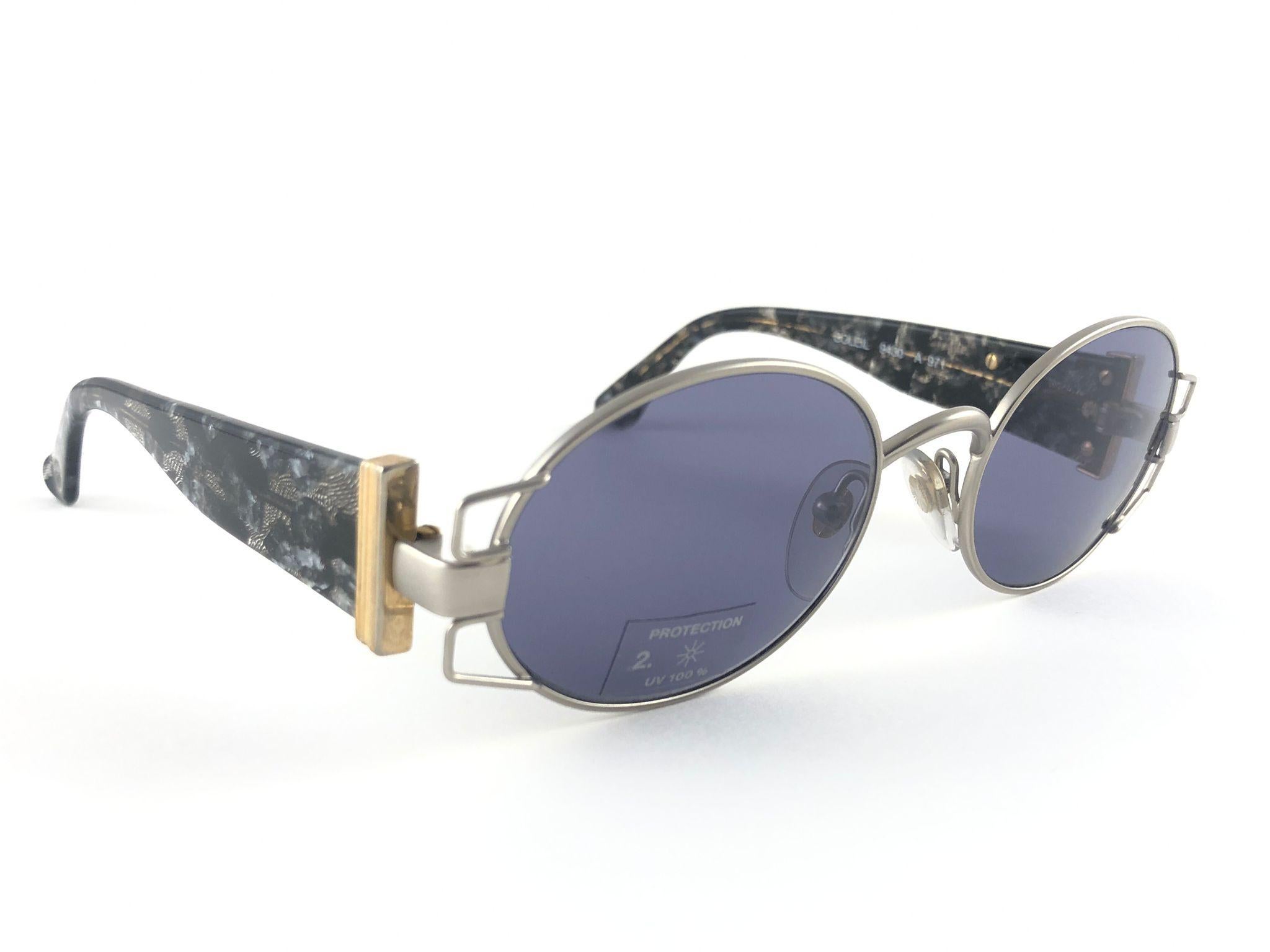 New Vintage Courreges 9430 Oval Metallic Frame 1980's Sunglasses Handmade France 3