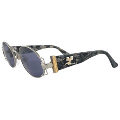 Neu Vintage Courreges 9430 Oval Metallic Frame 1980er Jahre Sonnenbrille Handgefertigt Frankreich