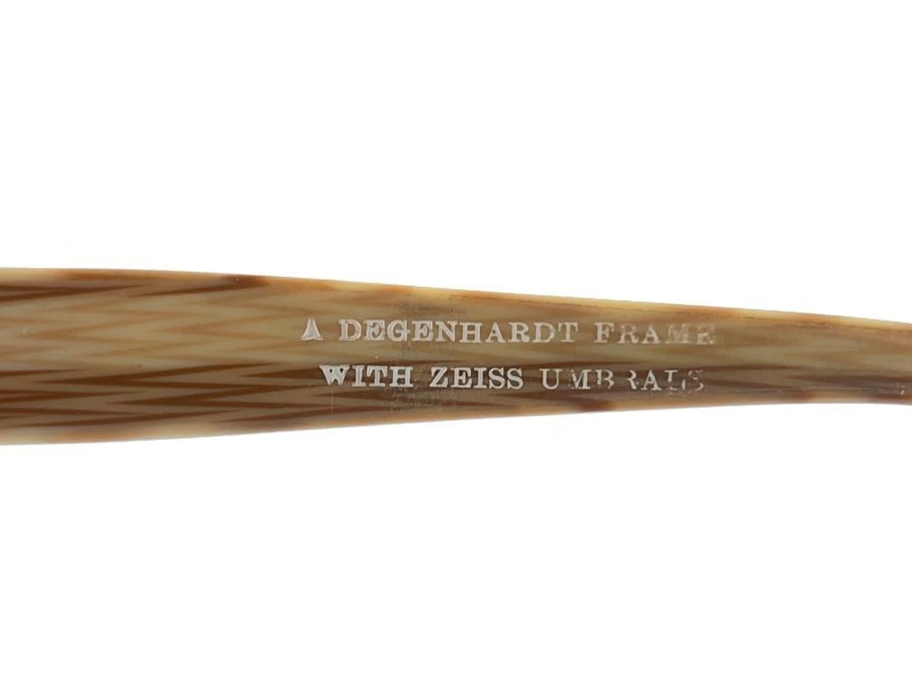 New Vintage Degenhardt Wood Effect Zeiss Umbral Lenses Sunglasses 60'S Germany For Sale 2