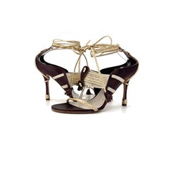 NEW Vintage Dior John Galliano Hollywood Tassel Gladiator Wraparound Sandals 41