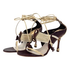 NEW Vintage Dior John Galliano Hollywood Tassel Gladiator Wraparound Sandals 41