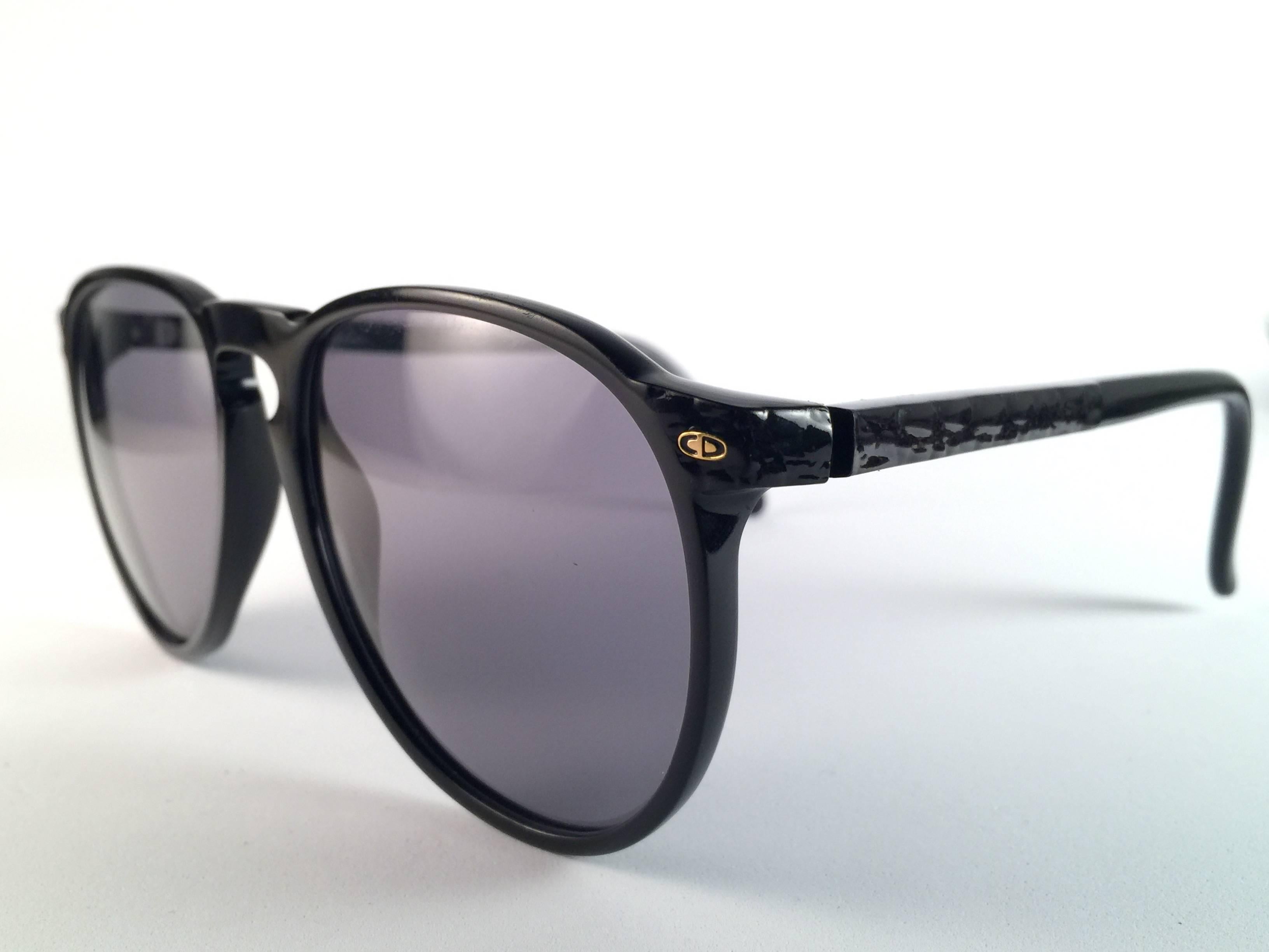 New Vintage Dior Monsieur 2315 Black 1970's Sunglasses Made in France In New Condition In Baleares, Baleares