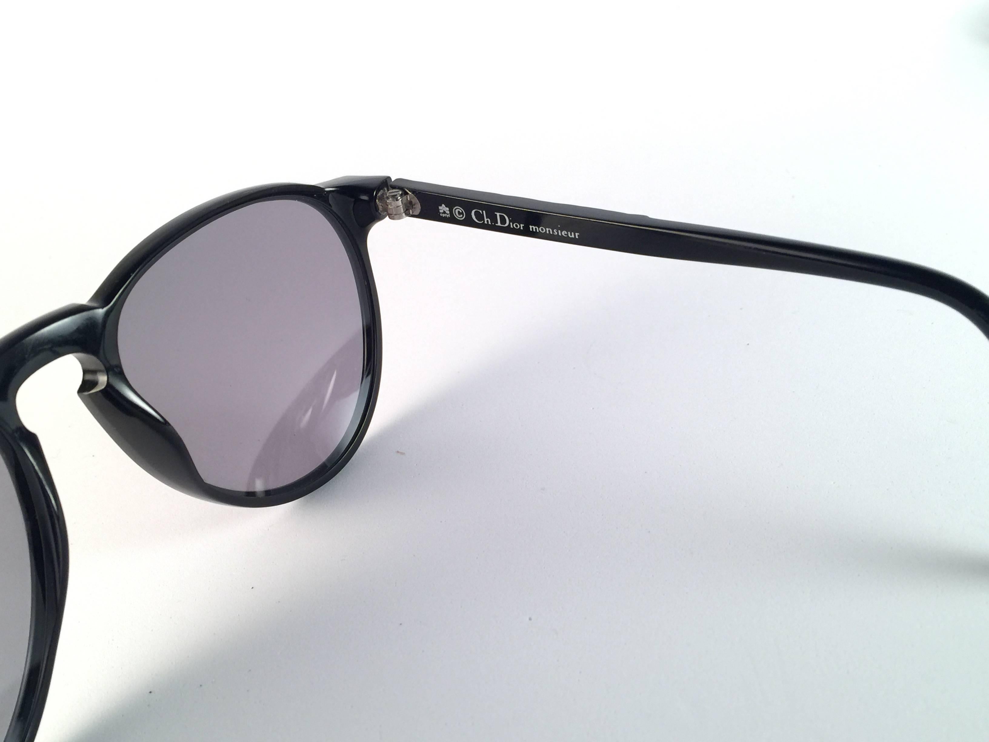 Men's New Vintage Dior Monsieur 2315 Black 1970's Sunglasses Made in France