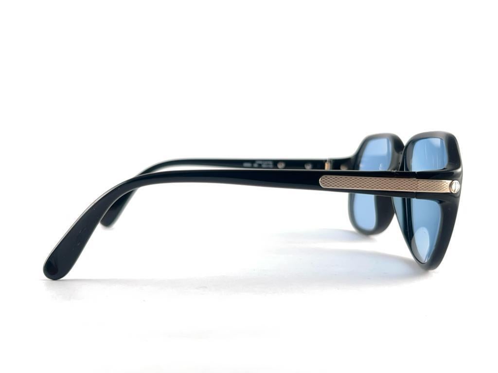 Women's or Men's New Vintage Dunhill 6002 Black & Silver Accents Sunglasses 1980'S Austria