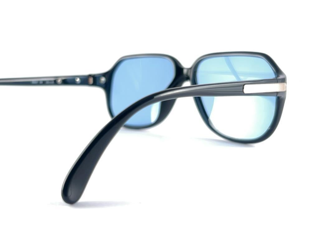 New Vintage Dunhill 6002 Black & Silver Accents Sunglasses 1980'S Austria For Sale 1