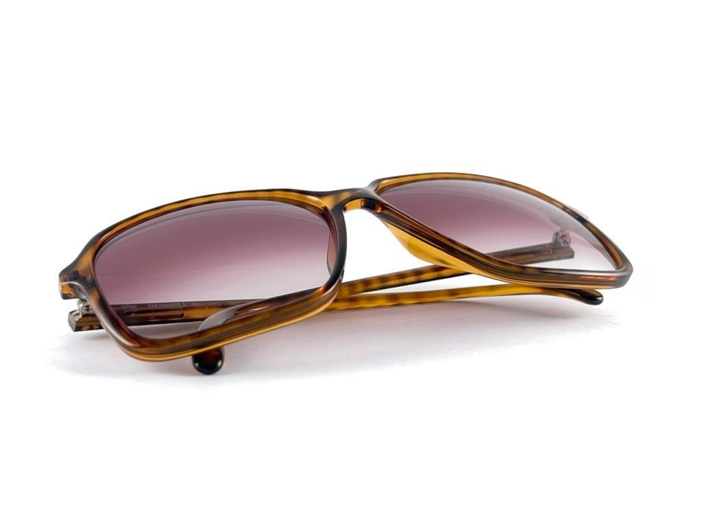 New Vintage Dunhill 6017 Translucent Amber Oversized Sunglasses 1980'S Austria For Sale 7