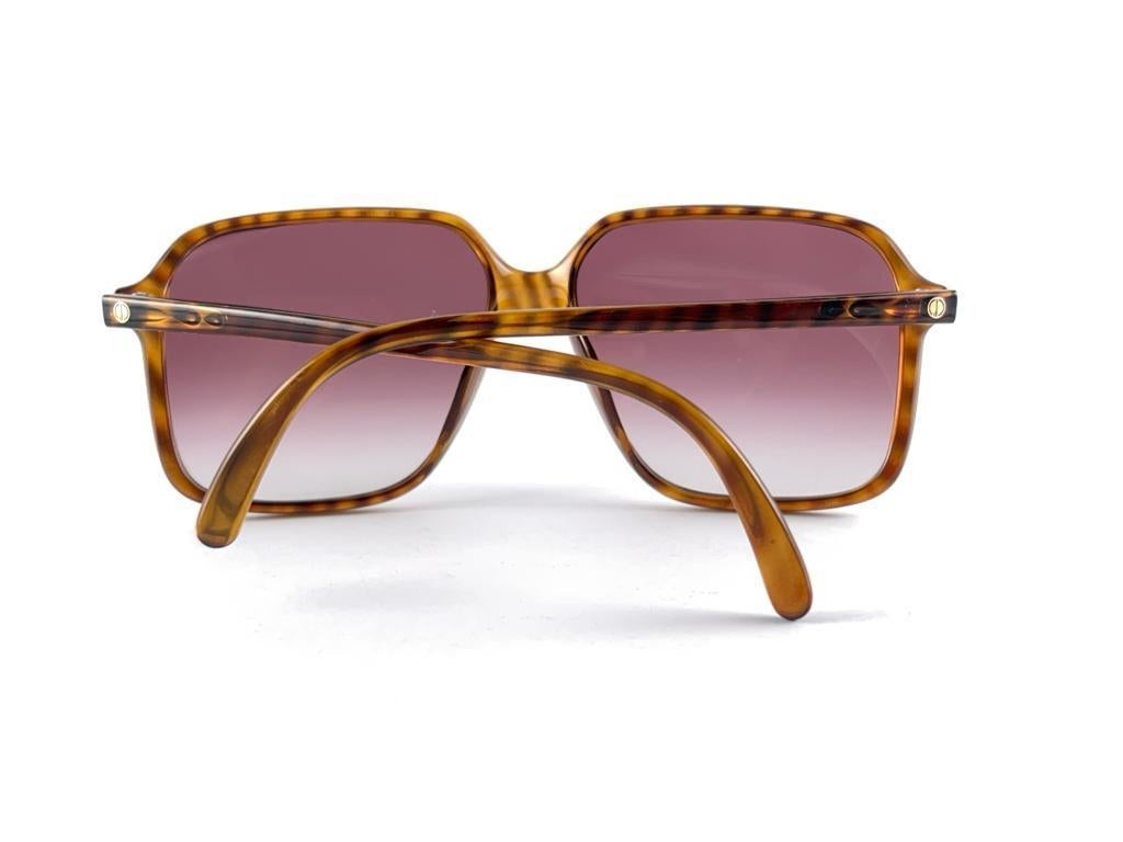 New Vintage Dunhill 6017 Translucent Amber Oversized Sunglasses 1980'S Austria For Sale 5