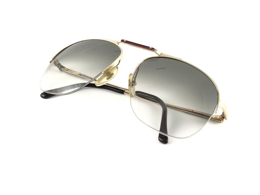 New Vintage Dunhill 6022 Real Wood Trims Details Half Frame Sunglasses Austria For Sale 4