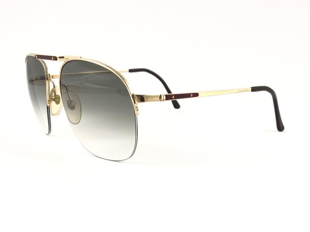 New Vintage Dunhill 6022 Real Wood Trims Details Half Frame Sunglasses Austria For Sale 5