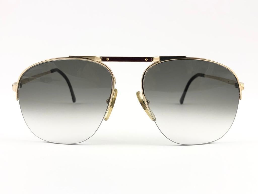 New Vintage Dunhill 6022 Real Wood Trims Details Half Frame Sunglasses Austria For Sale 6