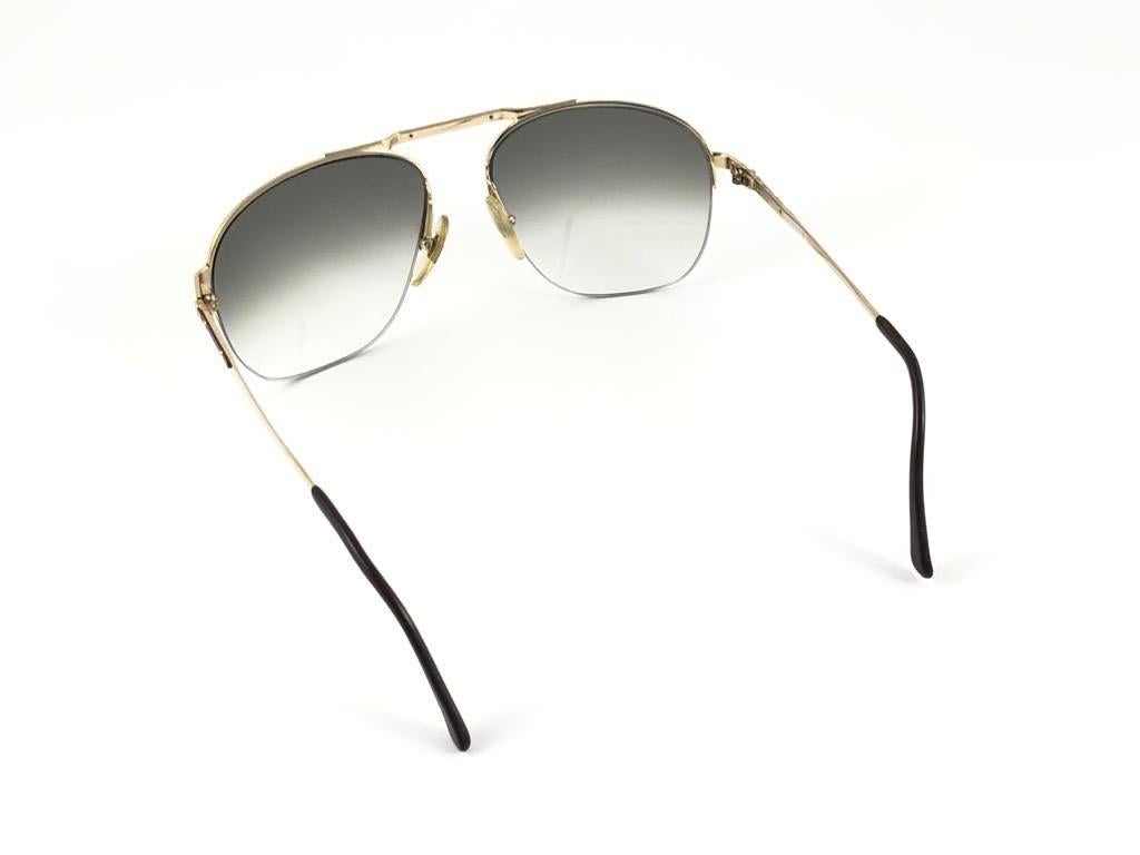 New Vintage Dunhill 6022 Real Wood Trims Details Half Frame Sunglasses Austria For Sale 1