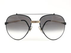 New Vintage Dunhill 6023 Black Frame Aviator Grey Lenses Sunglasses 80's Austria