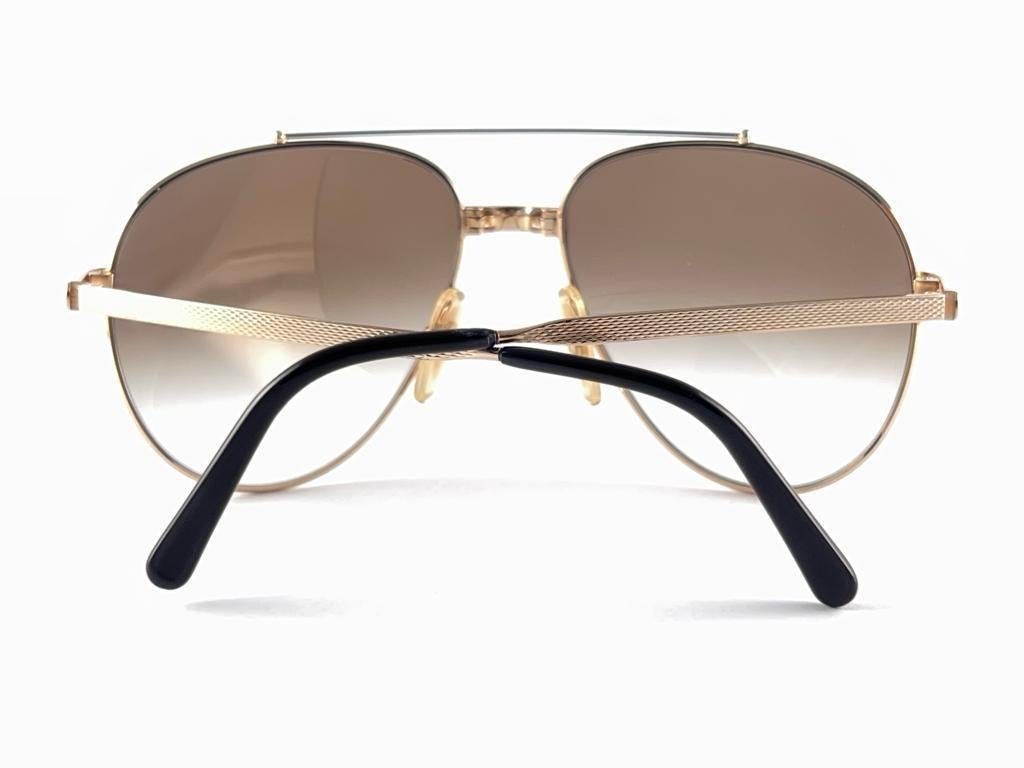 New Vintage Dunhill 6023 Gold Aviator Frame Gradient Lenses Sunglasses Austria en vente 5