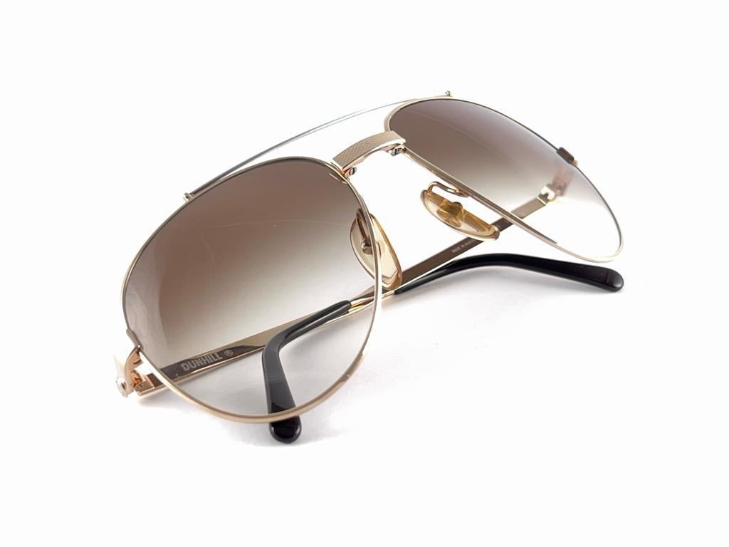 New Vintage Dunhill 6023 Gold Aviator Frame Gradient Lenses Sunglasses Austria en vente 7