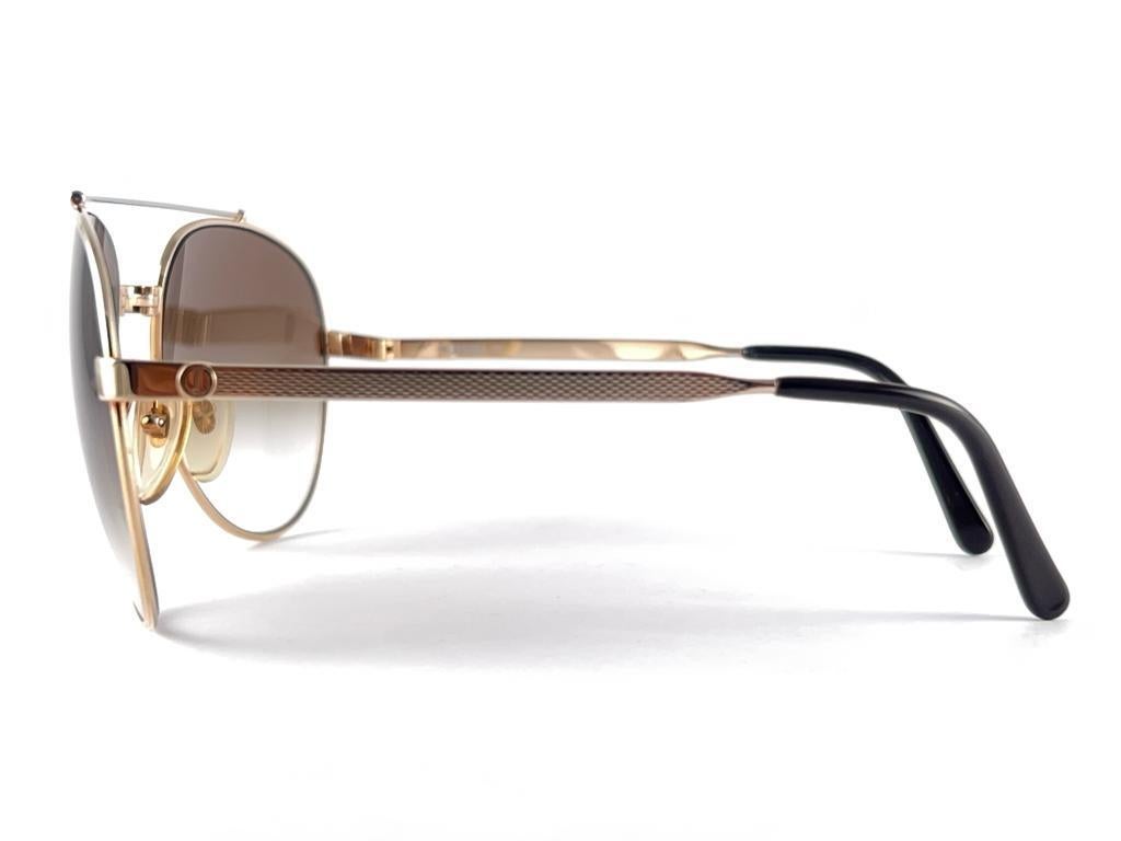 New Vintage Dunhill 6023 Gold Aviator Frame Gradient Lenses Sunglasses Austria Unisexe en vente