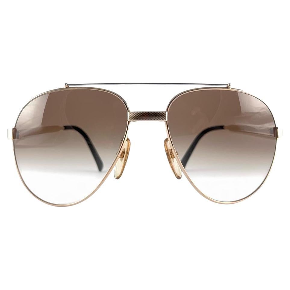 New Vintage Dunhill 6023 Gold Aviator Frame Gradient Lenses Sunglasses Austria en vente
