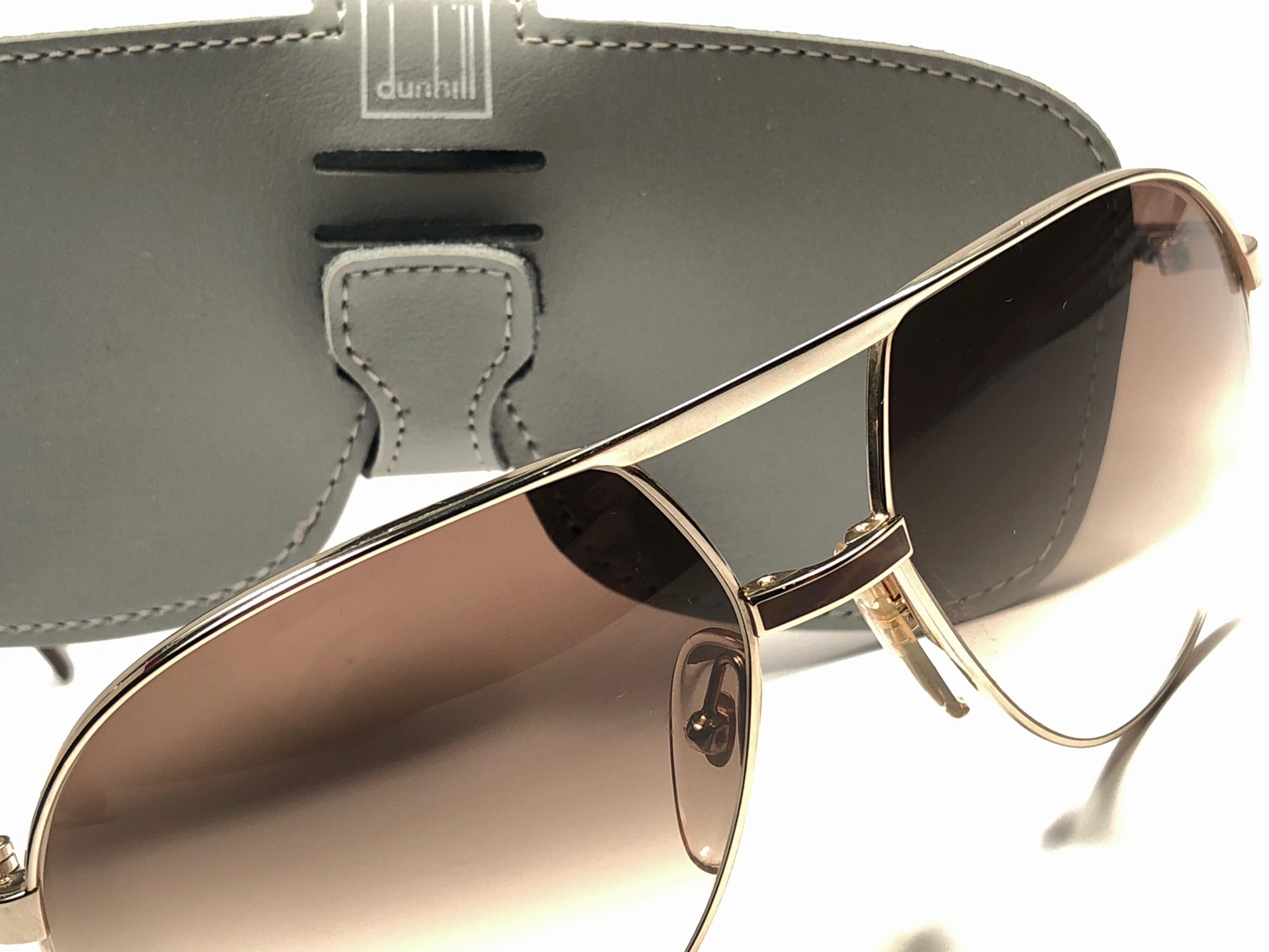 Women's or Men's New Vintage Dunhill 6042 Laque Details Frame Aviator Sunglasses France