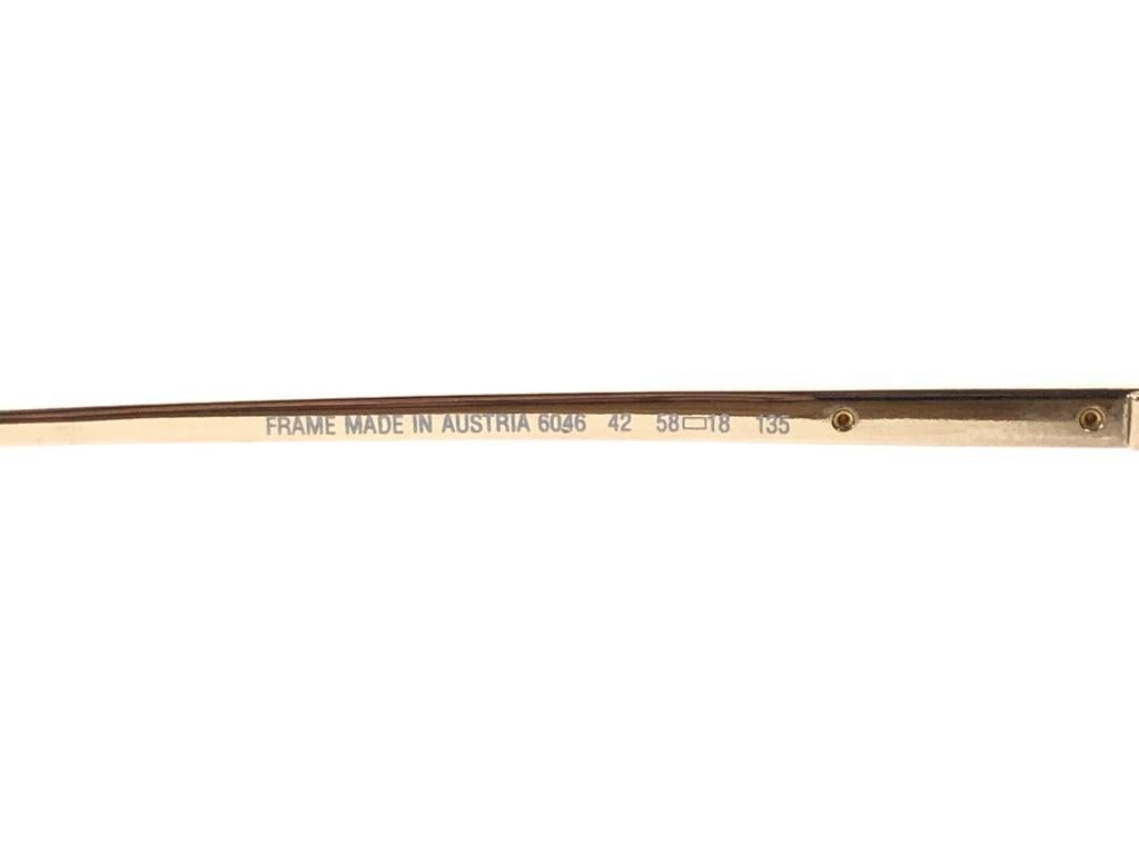 New Vintage Dunhill 6046 Real Wood Trims Details Frame Sunglasses 80's Austria For Sale 3