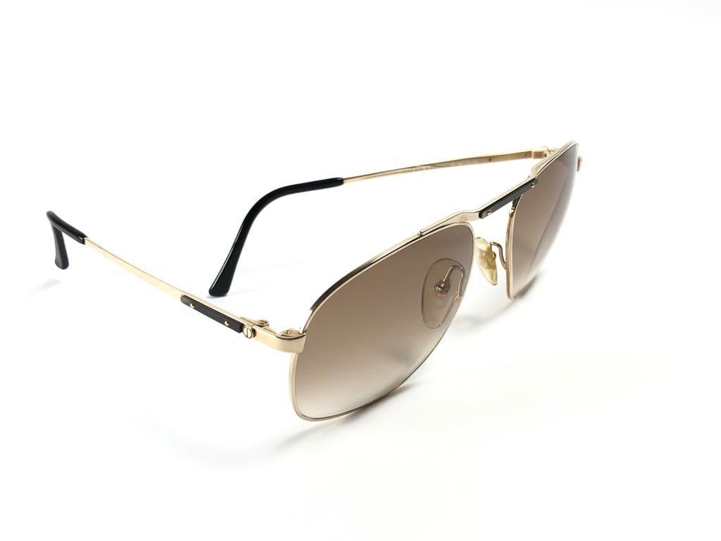 New Vintage Dunhill 6046 Real Wood Trims Details Frame Sunglasses 80's Austria en vente 8