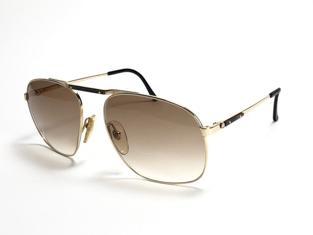 New Vintage Dunhill 6046 Real Wood Trims Details Frame Sunglasses 80's Austria 3