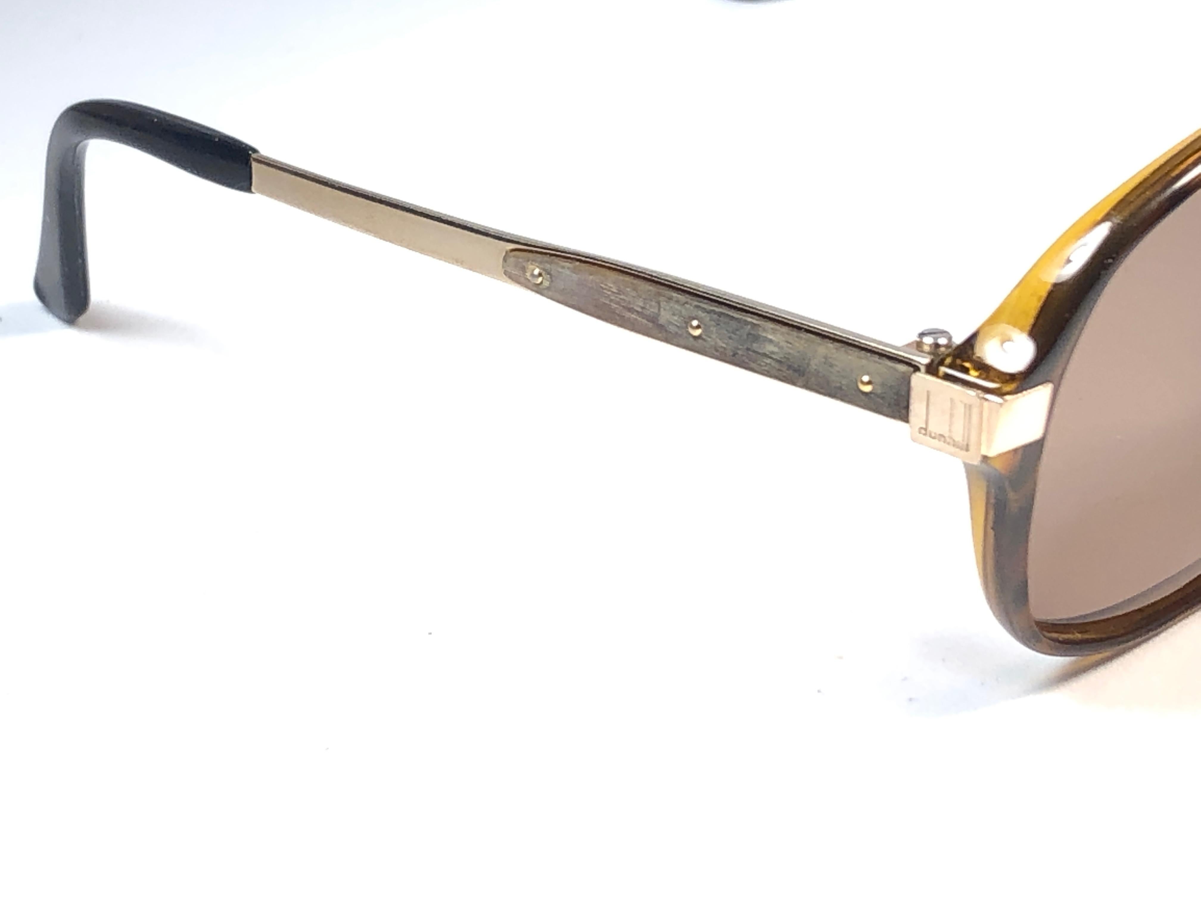New Vintage Dunhill 6047 Real Wood Trims Lenses Sunglasses Austria en vente 2