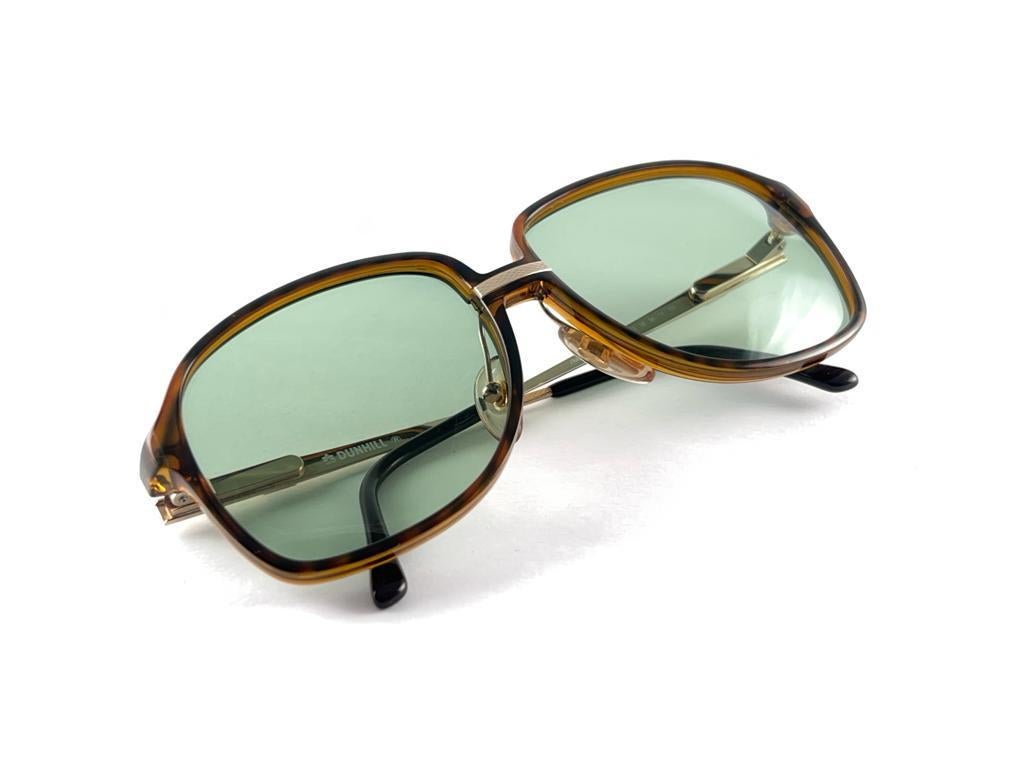 New Vintage Dunhill 6053 Amber Tortoise Oversized Sunglasses 1980's Austria For Sale 8