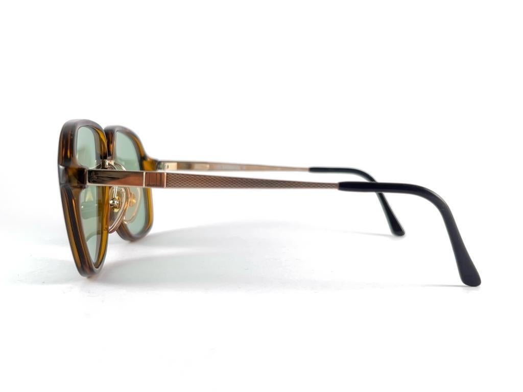 New Vintage Dunhill 6053 Amber Tortoise Oversized Sunglasses 1980's Austria For Sale 1
