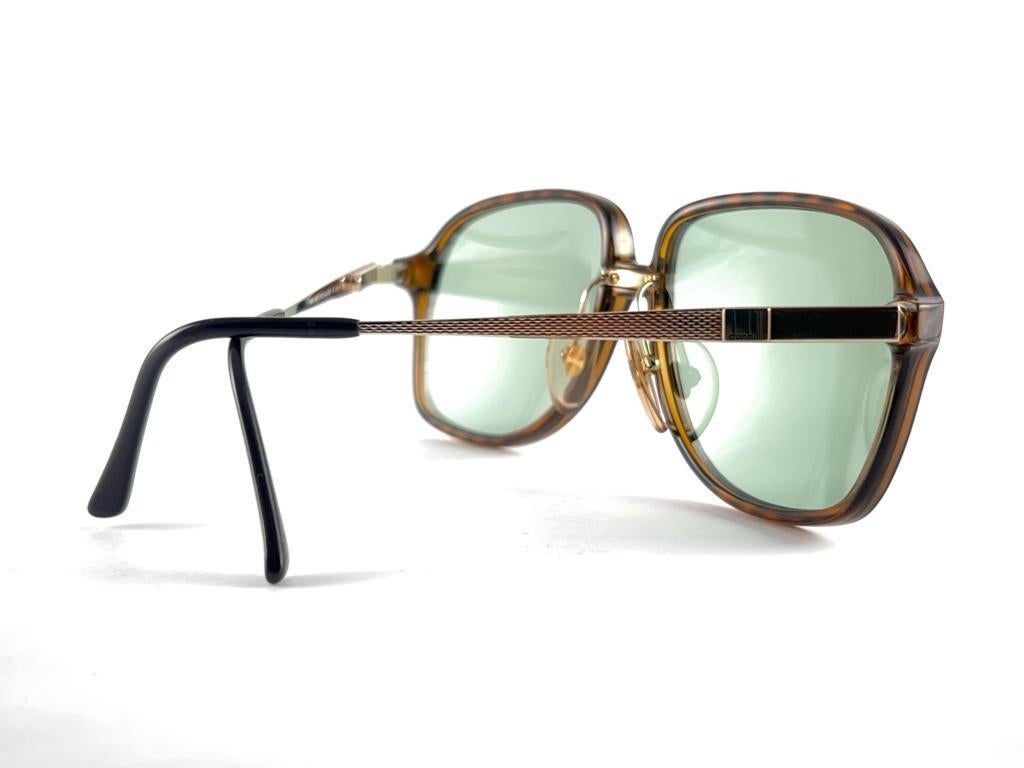 New Vintage Dunhill 6053 Amber Tortoise Oversized Sunglasses 1980's Austria For Sale 3
