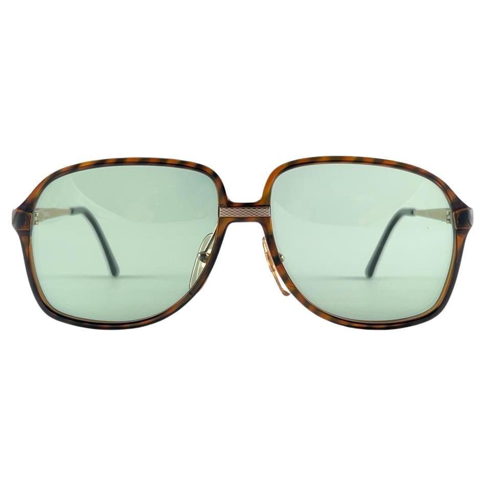 New Vintage Dunhill 6053 Amber Tortoise Oversized Sunglasses 1980's Austria For Sale