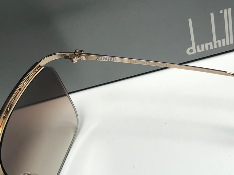 Genuine 1980s dunhill 6056 42 horn rimmed vintage sunglasses clearance