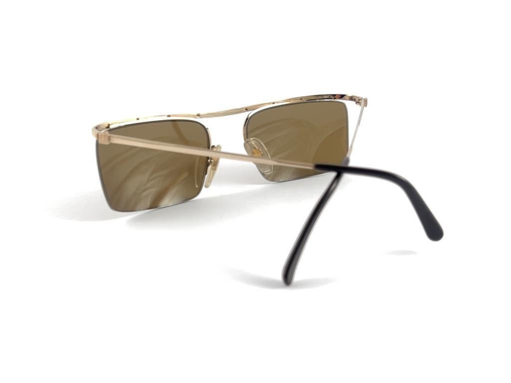Women's or Men's New Vintage Dunhill 6056 Real Horn Trims Details Half Frame Sunglasses France 